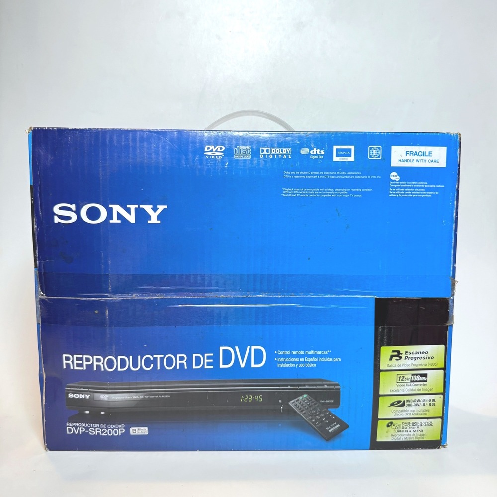 Sony DVP-SR200P CD DVD Player Progressive Scan Black with Remote IOB